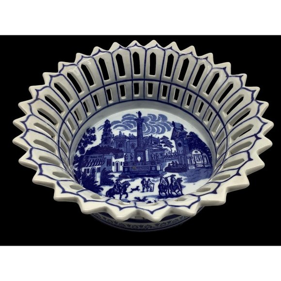 Large Victoria Ware Vintage Ironstone Basket Bowl, Reproduction - Picture 2 of 16